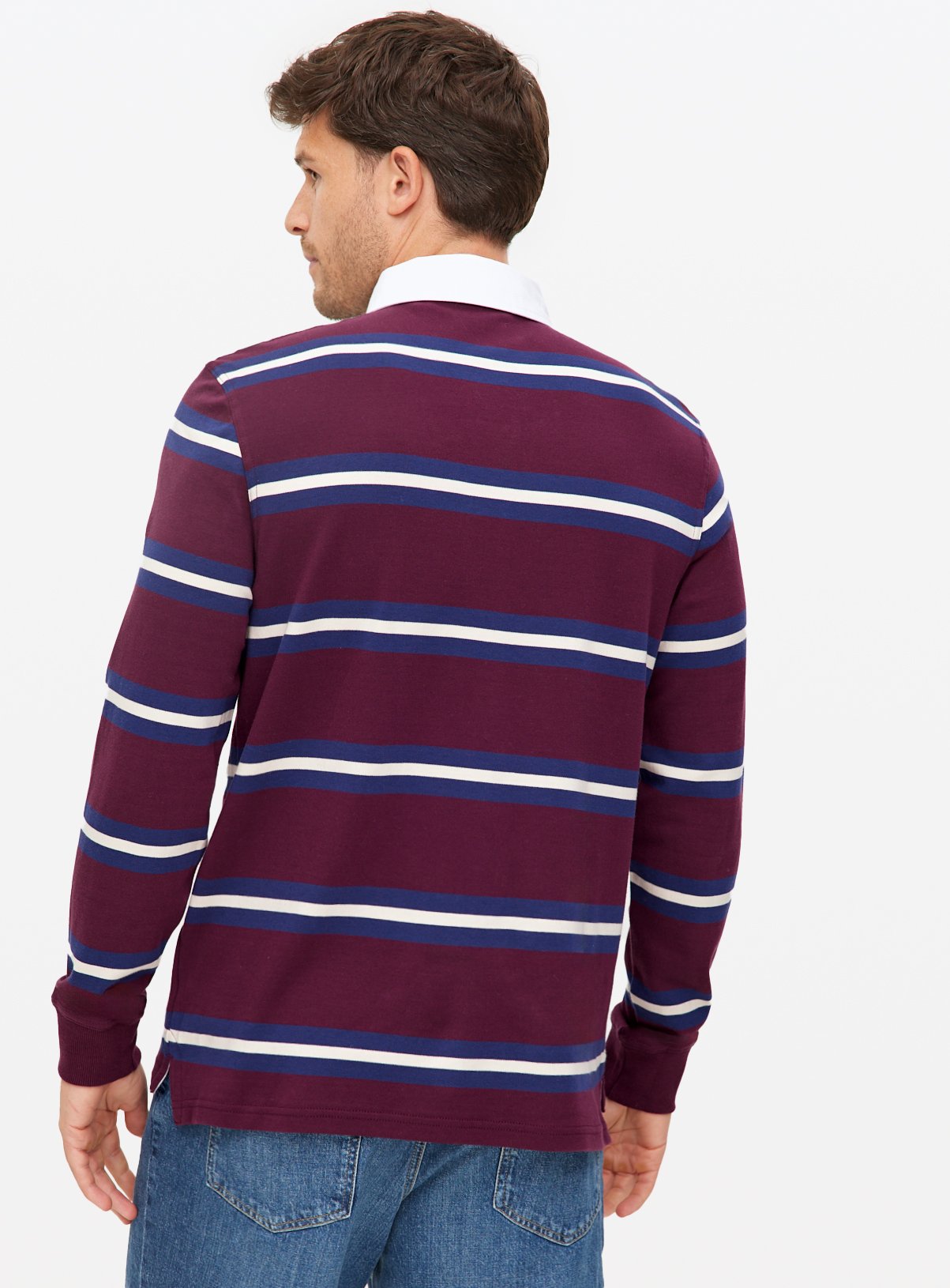 Dark Red Long Sleeve Rugby Shirt XL - Image 5 thumbnail